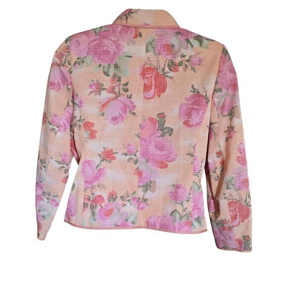 Floral Print Blazer By Peach Pink flower power cottagecore fairycore grannycore - Picture 3 of 4